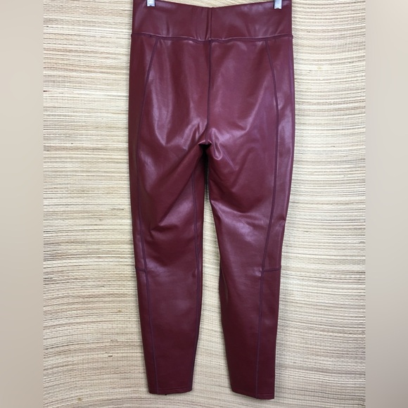 A.L.C. Emile Faux Leather Cropped Leggings Pull-on Pants In Dark Cherry Red Sz 8 - Picture 6 of 12